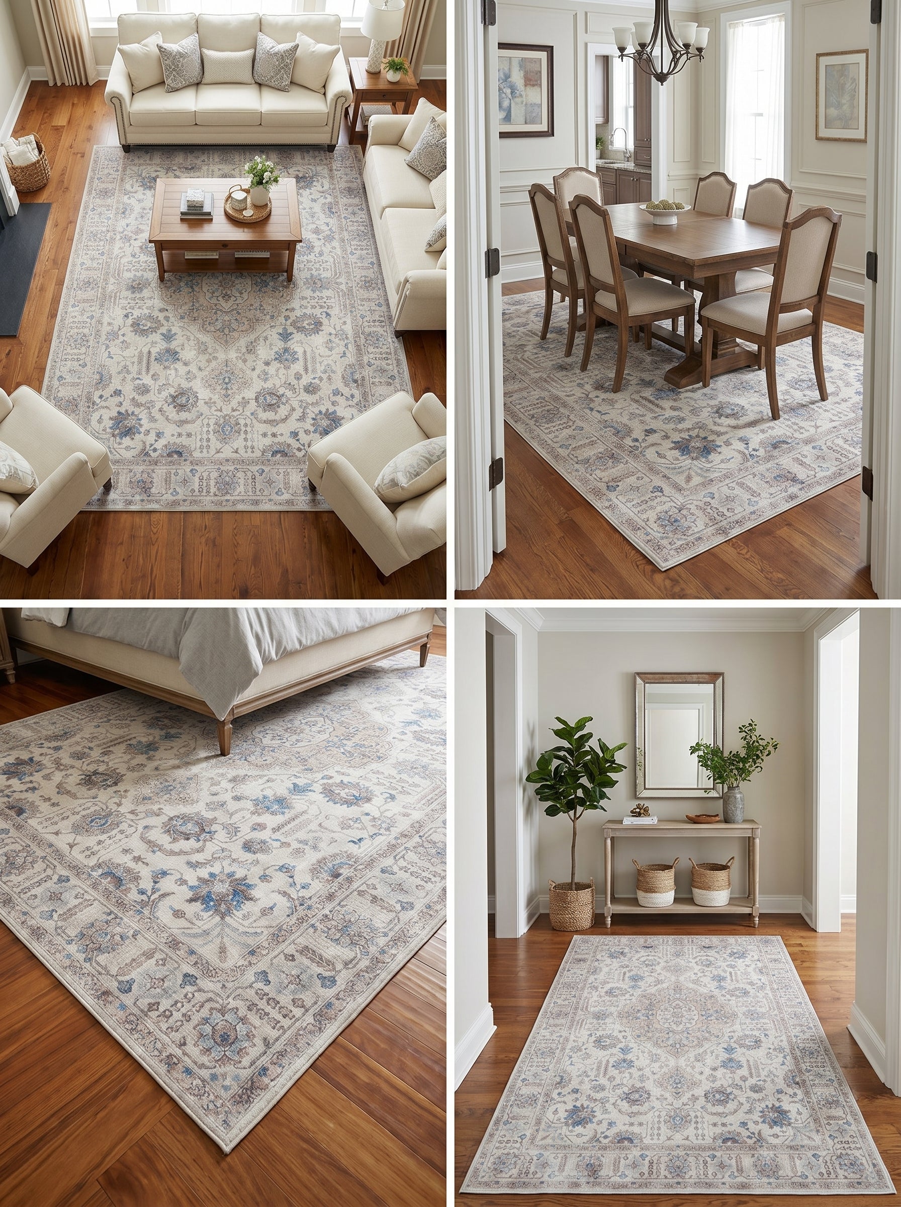 Tapis Persan Kirman blanc cassé