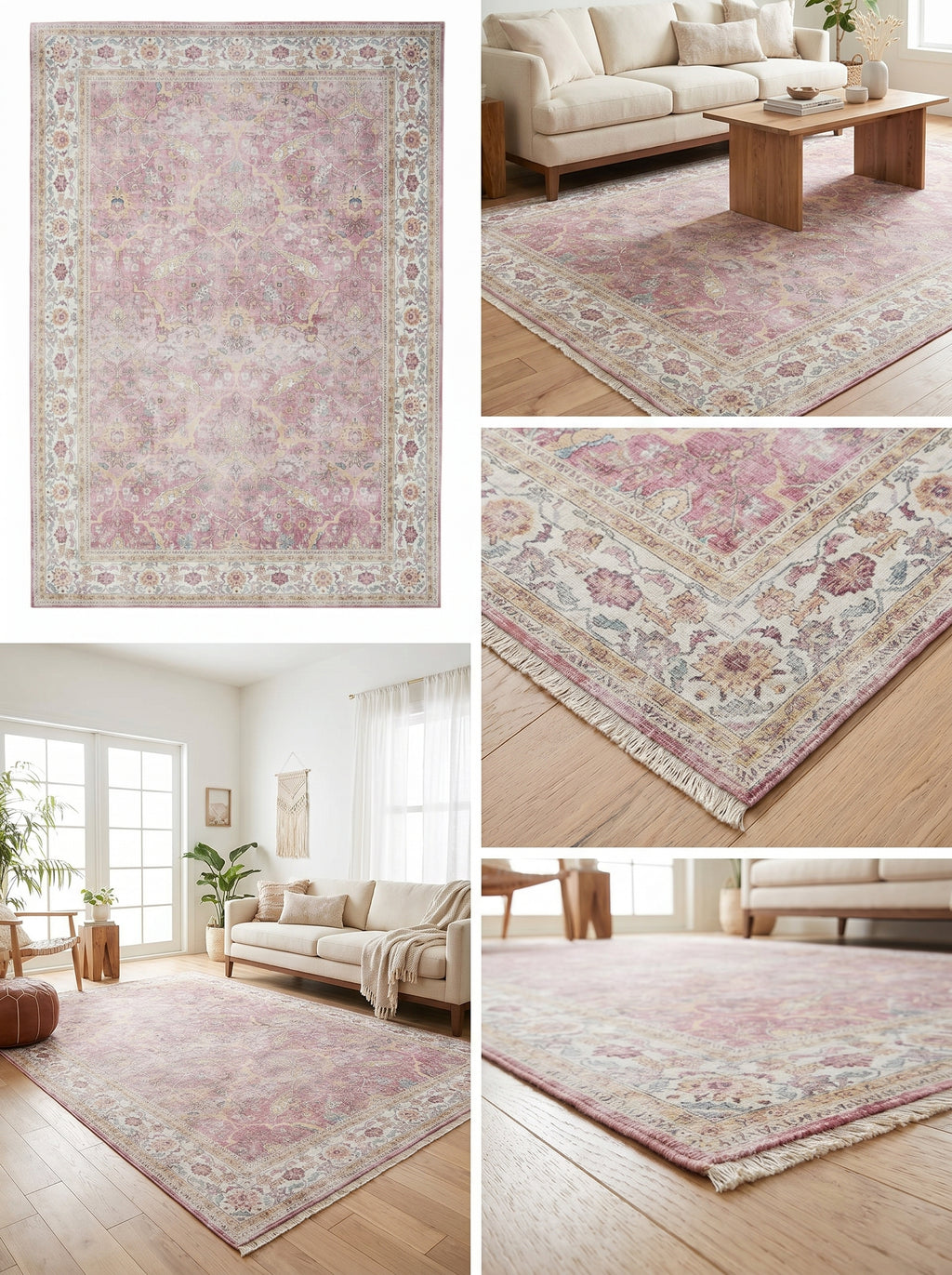 Tapis Persan Linh Rose noué