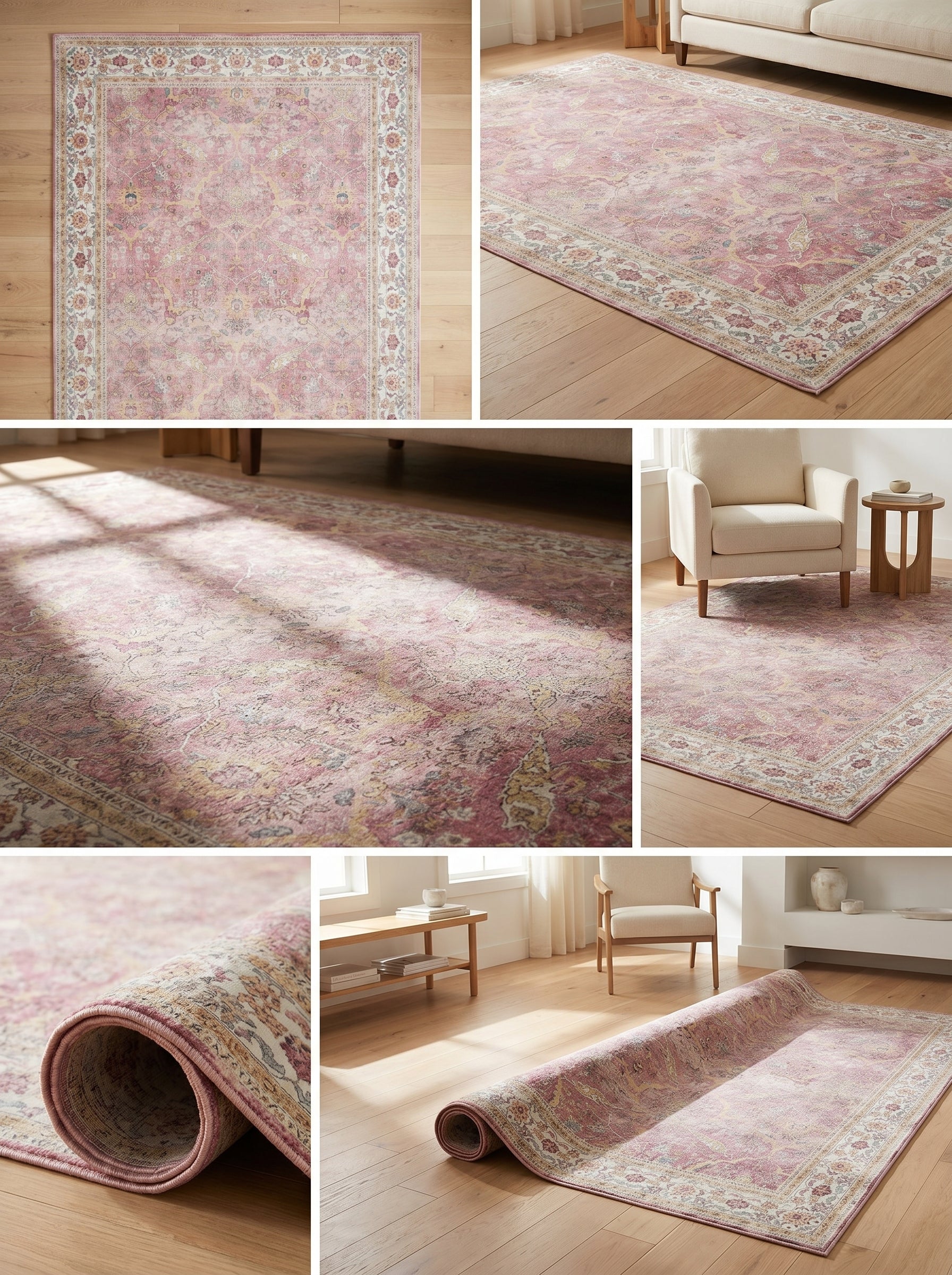 Tapis Persan Linh Rose noué