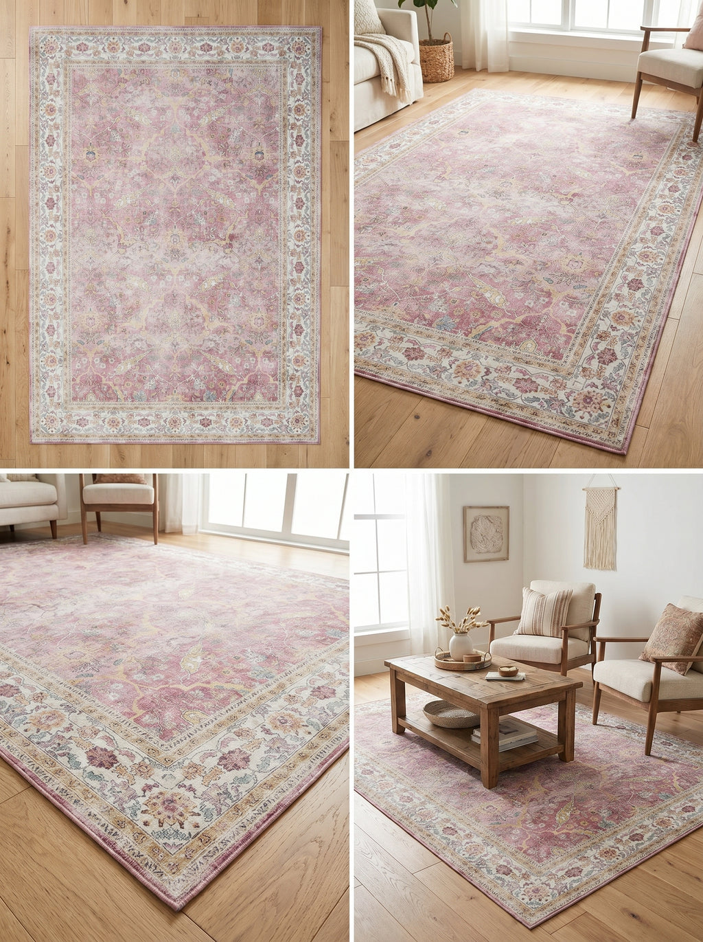 Tapis Persan Linh Rose noué