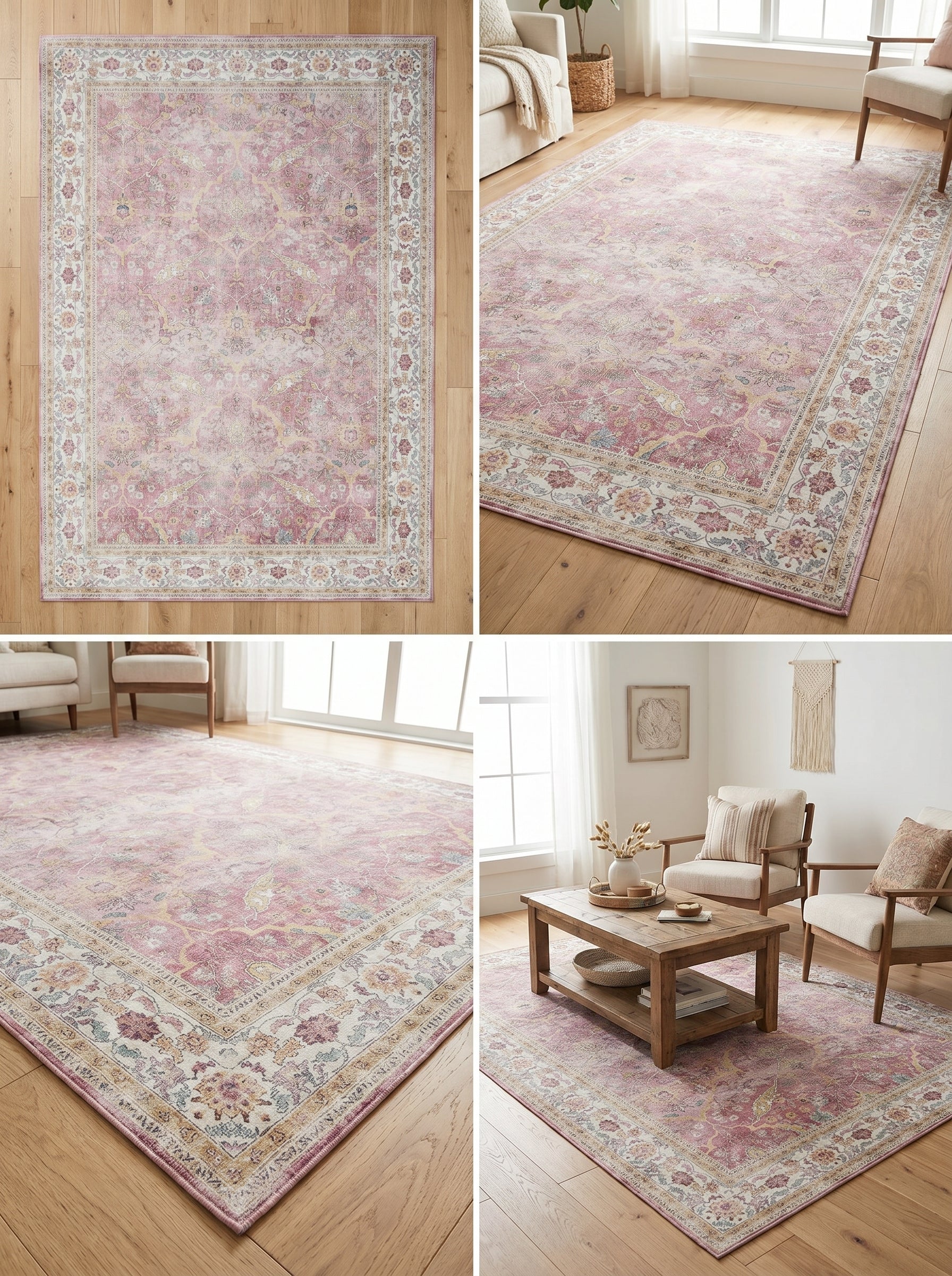 Tapis Persan Linh Rose noué